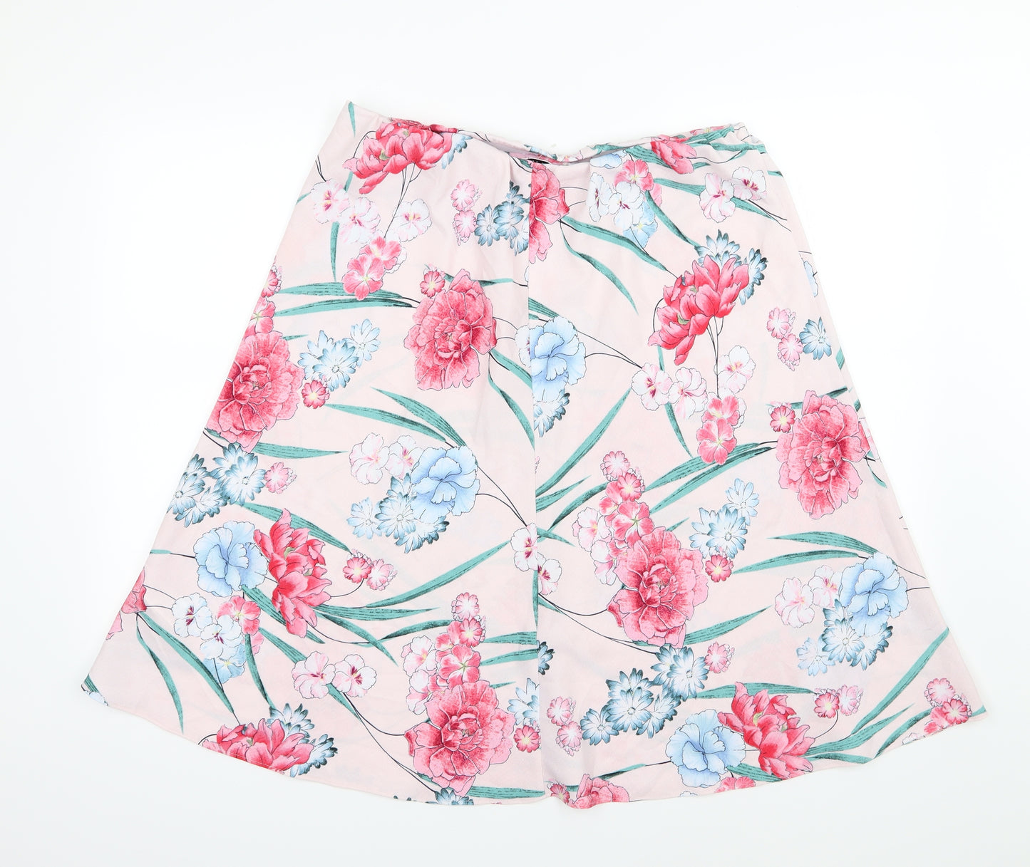 Marks and Spencer Womens Pink Floral Chiffon A-Line Skirt Size 18