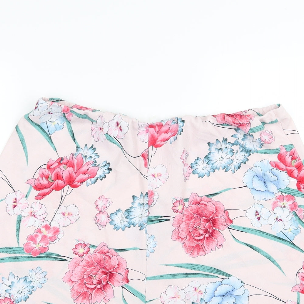 Marks and Spencer Womens Pink Floral Chiffon A-Line Skirt Size 18