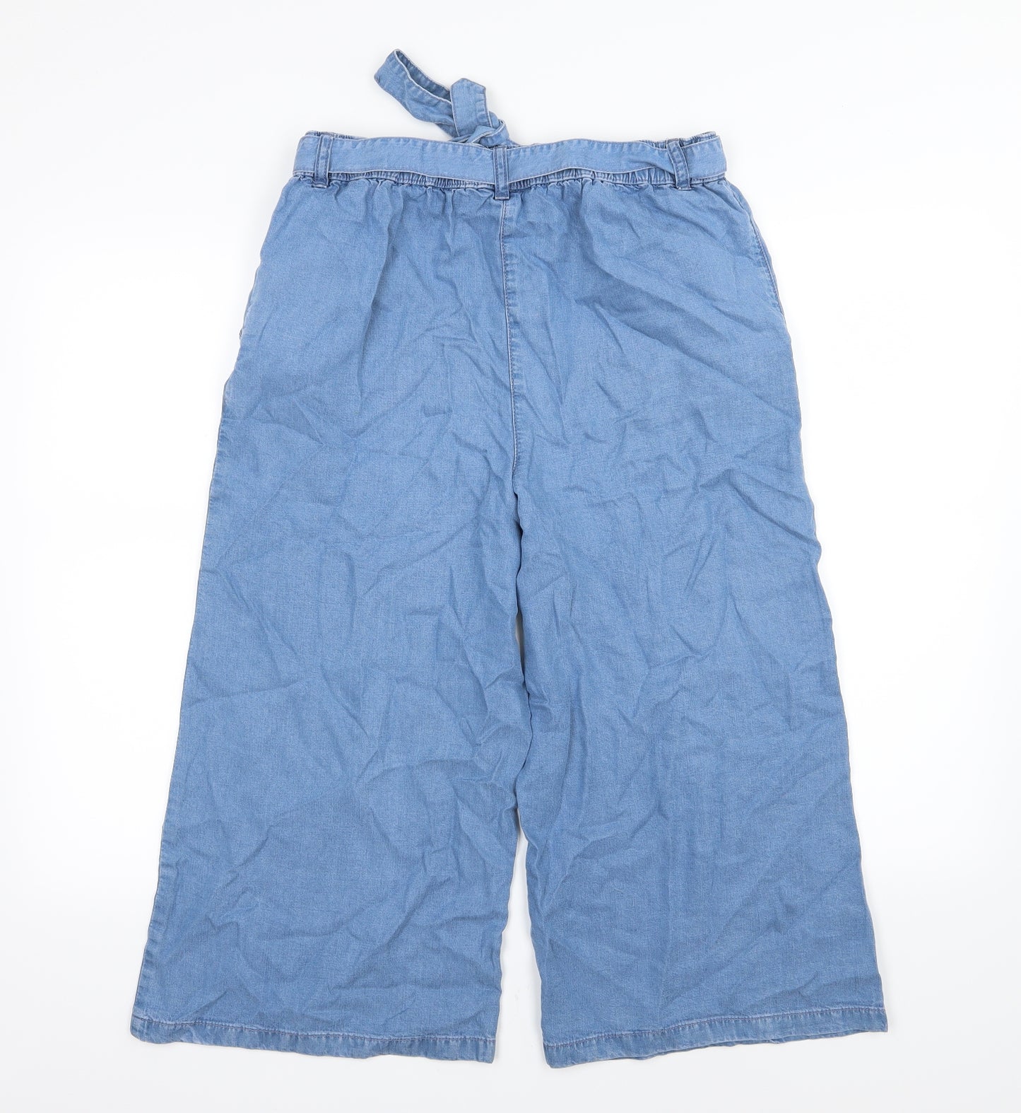 M&Co Womens Blue  Denim Culotte Shorts Size 10