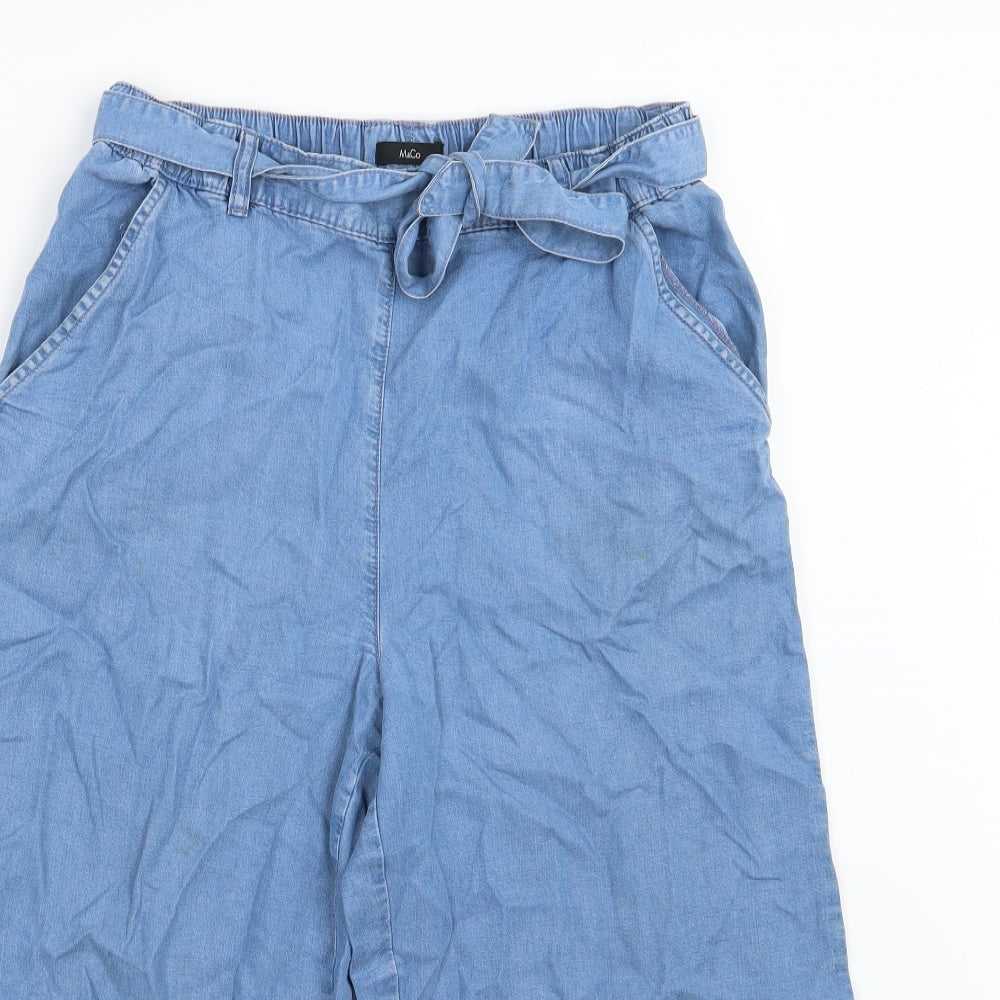 M&Co Womens Blue  Denim Culotte Shorts Size 10