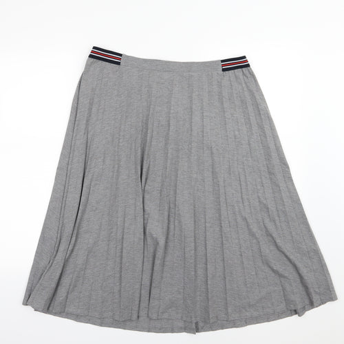 Marks and Spencer Womens Grey  Jersey Pleated Skirt Size 16
