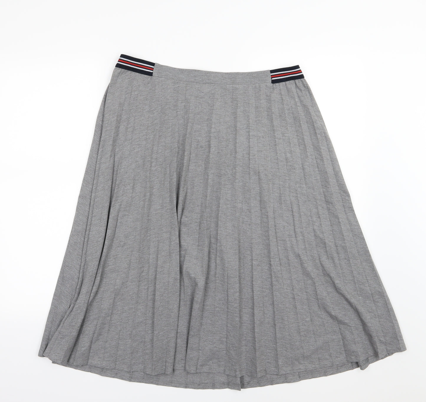 Marks and Spencer Womens Grey  Jersey Pleated Skirt Size 16