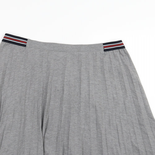 Marks and Spencer Womens Grey  Jersey Pleated Skirt Size 16