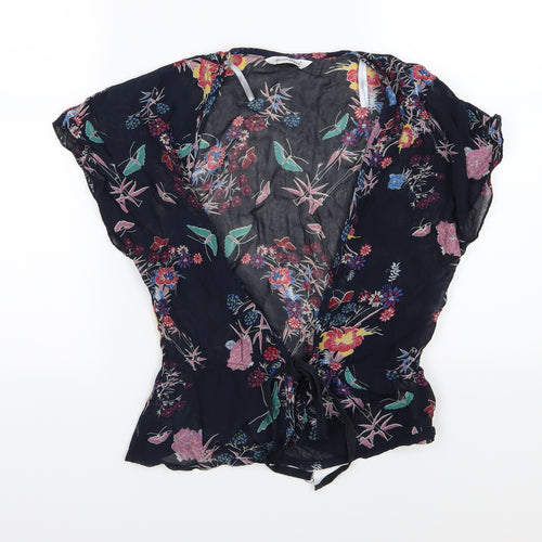 Atmosphere Womens Blue Floral  Basic Blouse Size 8