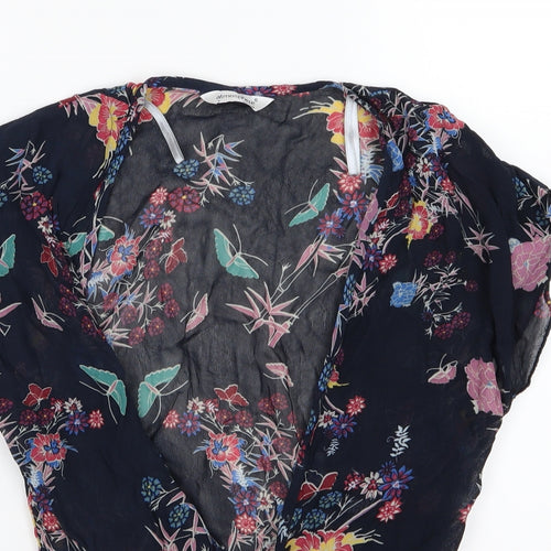 Atmosphere Womens Blue Floral  Basic Blouse Size 8