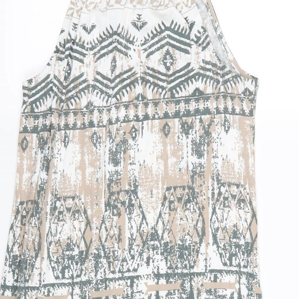 LASCANA Womens Brown Geometric Jersey A-Line  Size 14