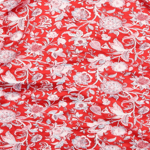 Rosie Womens Red Floral  Top Pyjama Top Size 18