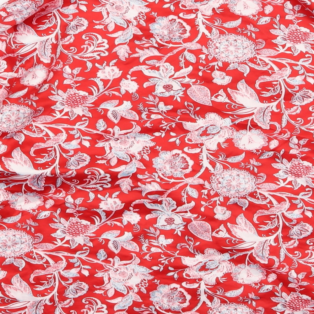 Rosie Womens Red Floral  Top Pyjama Top Size 18