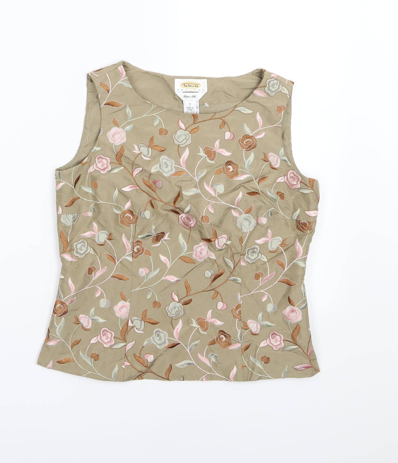 Talbots Womens Brown Floral  Basic Tank Size XS