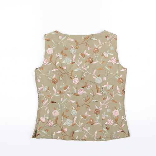 Talbots Womens Brown Floral  Basic Tank Size XS