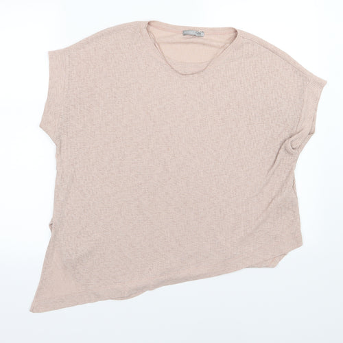 Zara Womens Pink  Knit Pullover Jumper Size S  - Asymmetric Hem