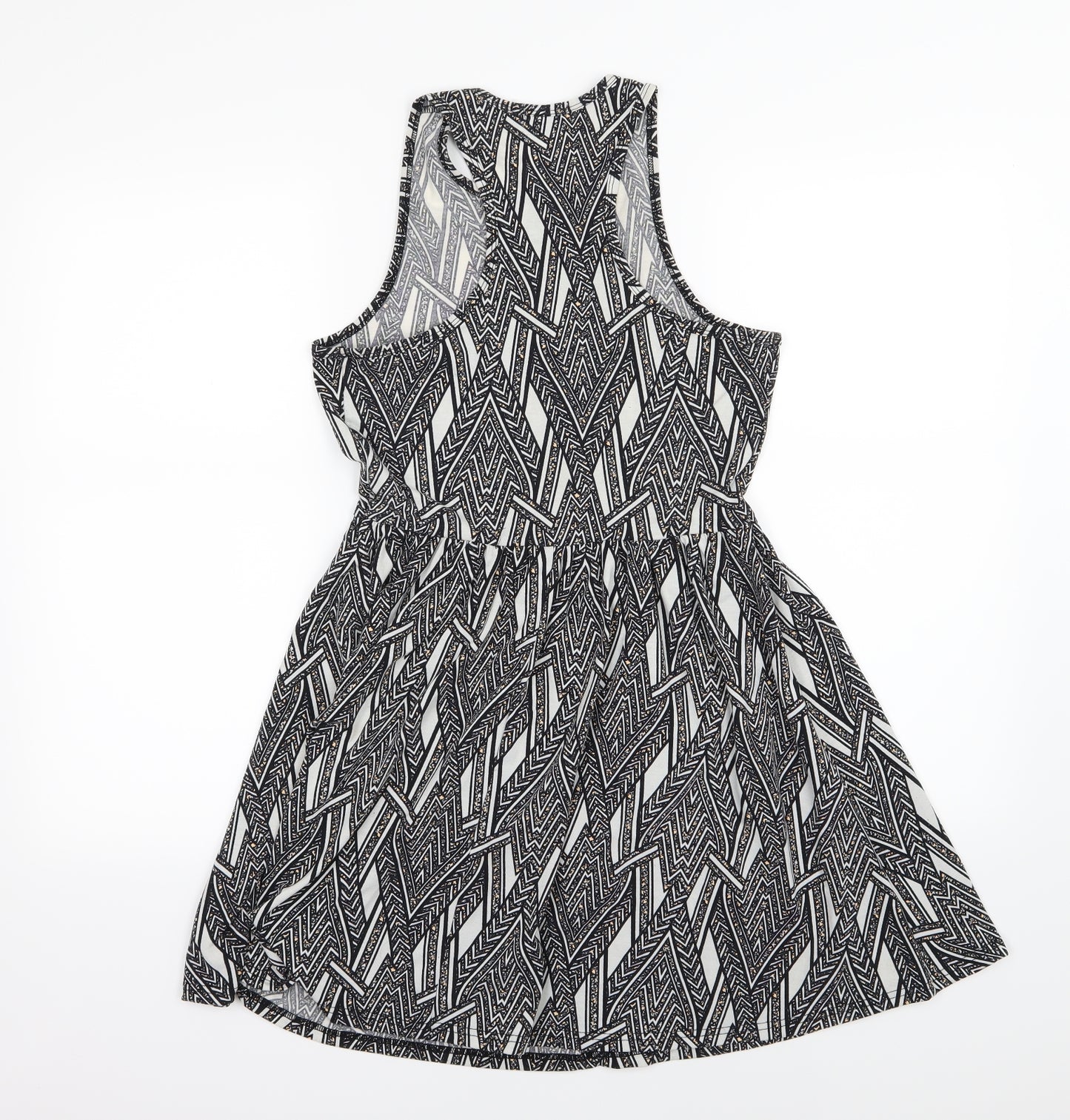 River Island Womens Grey Striped Jersey Skater Dress  Size 10
