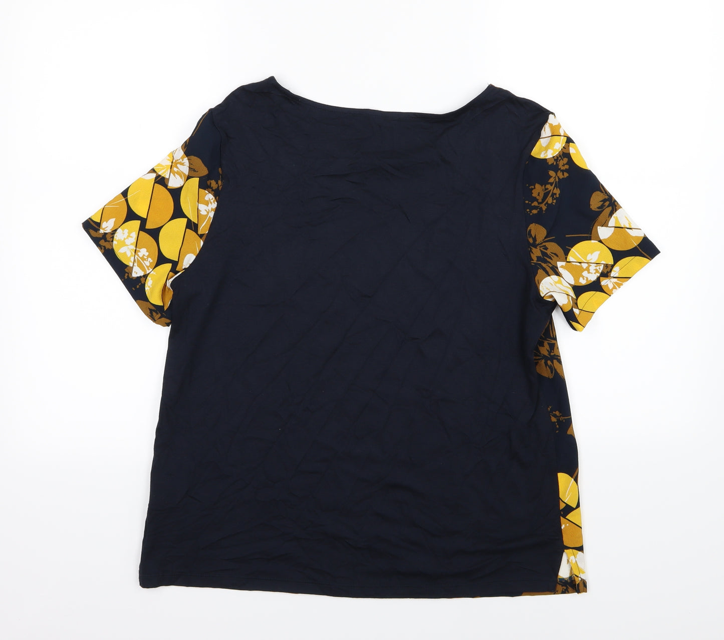 Marks and Spencer Womens Blue Floral Jersey Basic Blouse Size 12