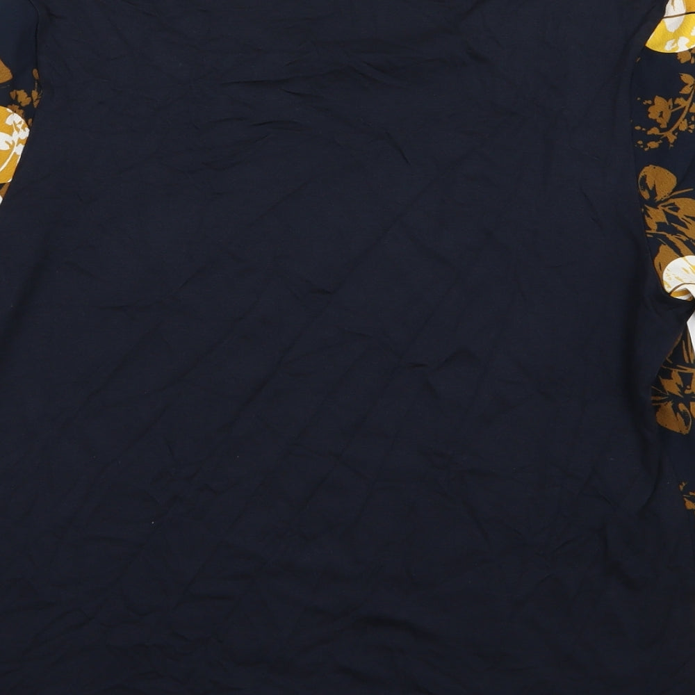 Marks and Spencer Womens Blue Floral Jersey Basic Blouse Size 12