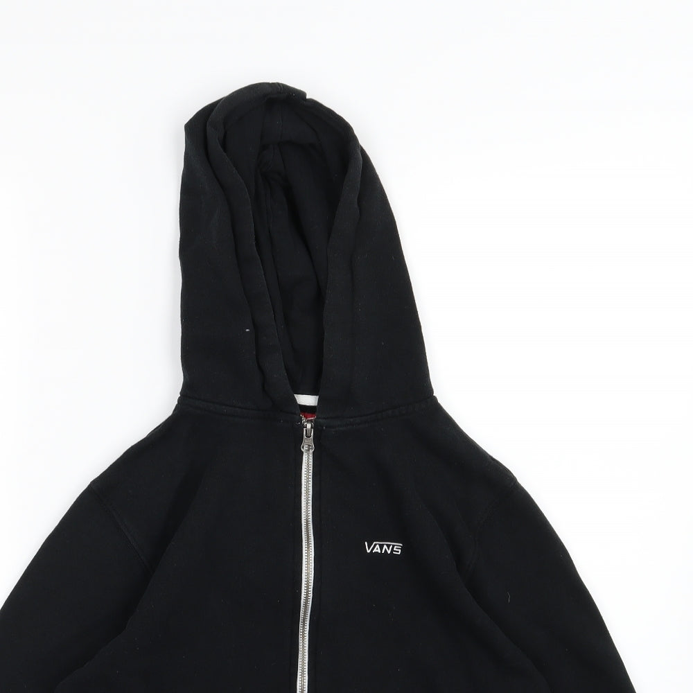 VANS Boys Black  Jersey Full Zip Hoodie Size M