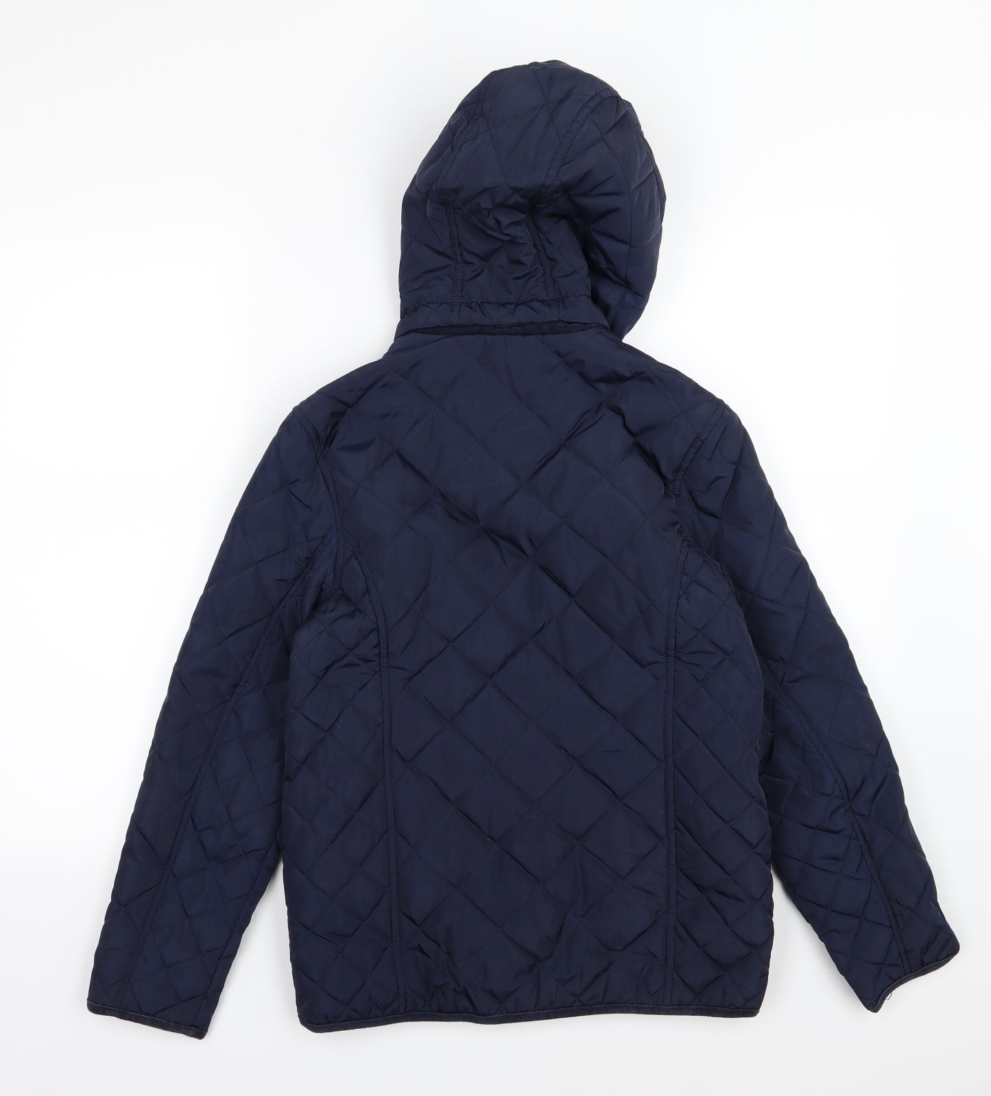 Marks and Spencer Girls Blue Argyle/Diamond  Basic Coat Coat Size 11-12 Years
