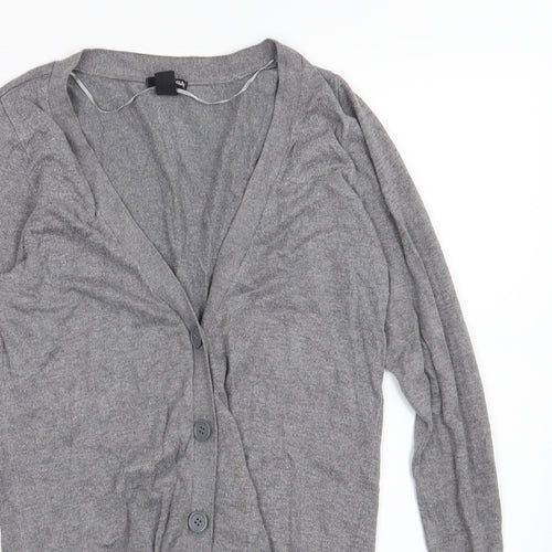 H&M Womens Grey  Knit Cardigan Jumper Size S