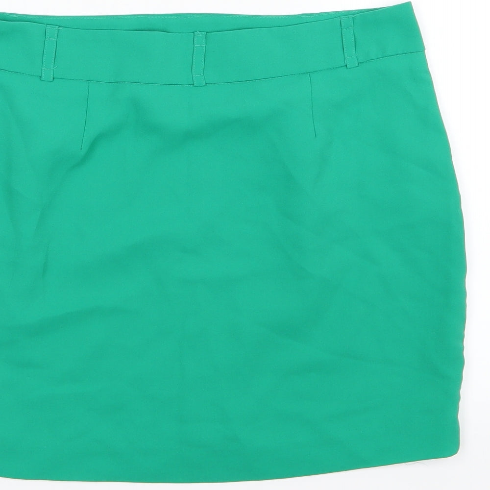 FOREVER 21 Womens Green  Chiffon Mini Skirt Size M