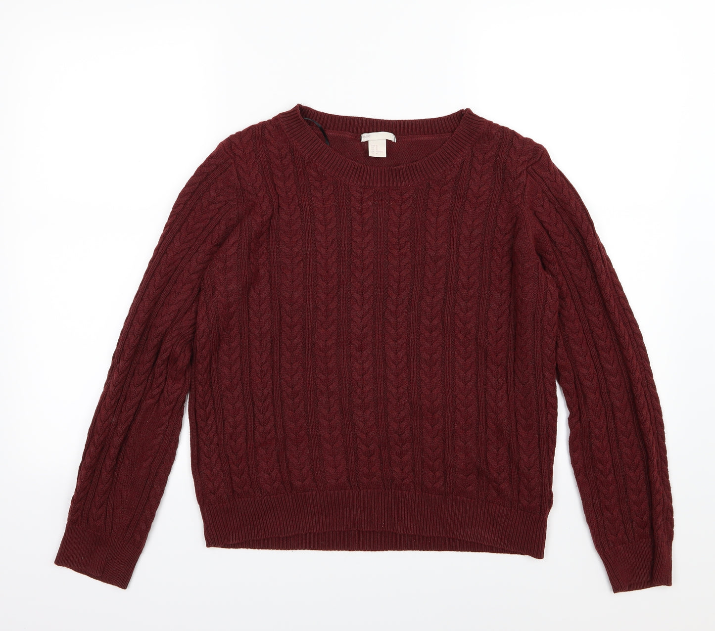 H&M Womens Red  Knit Pullover Jumper Size M