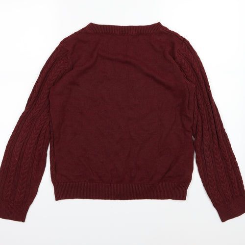 H&M Womens Red  Knit Pullover Jumper Size M