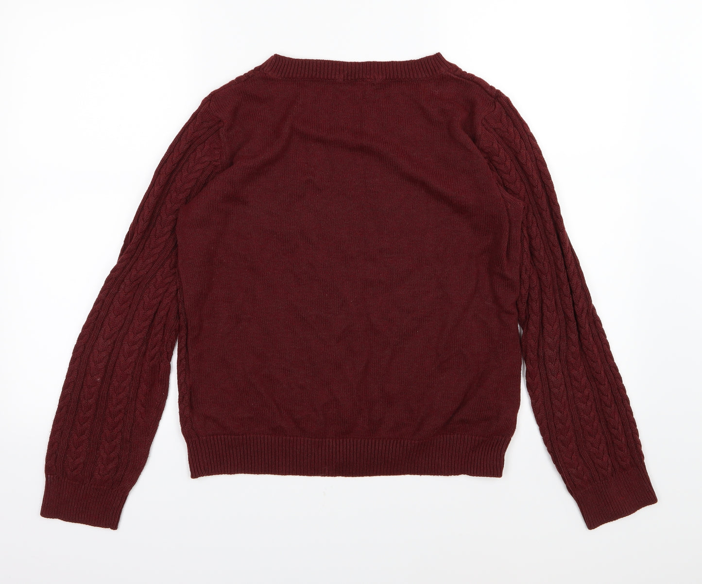 H&M Womens Red  Knit Pullover Jumper Size M