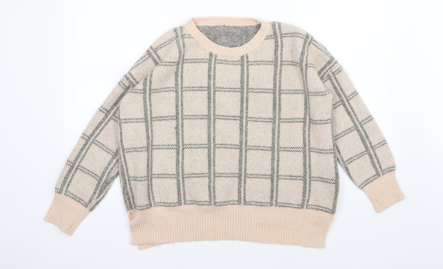 TU Womens Pink Striped Knit Pullover Jumper Size 14
