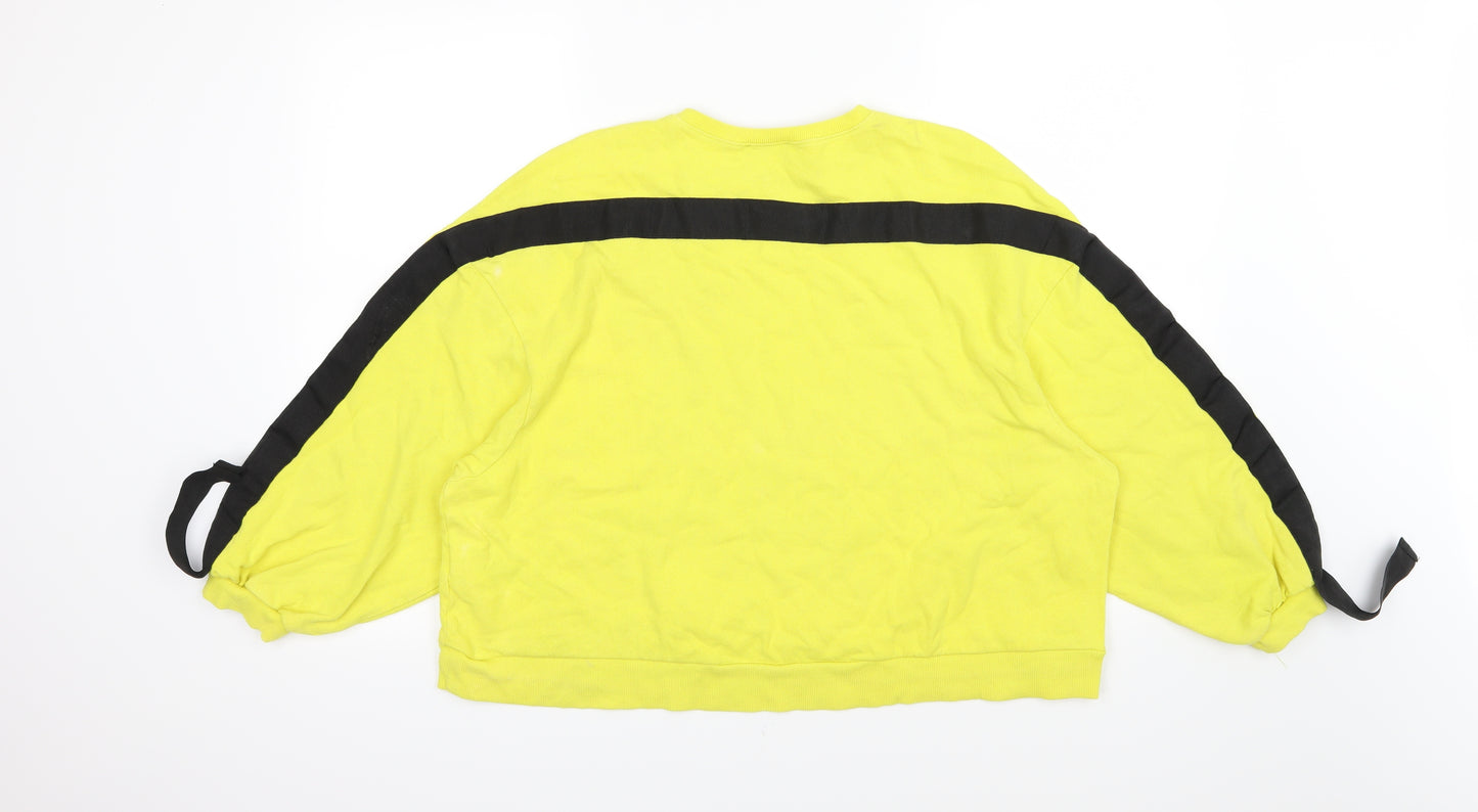 Zara Womens Yellow  Jersey Pullover Sweatshirt Size S