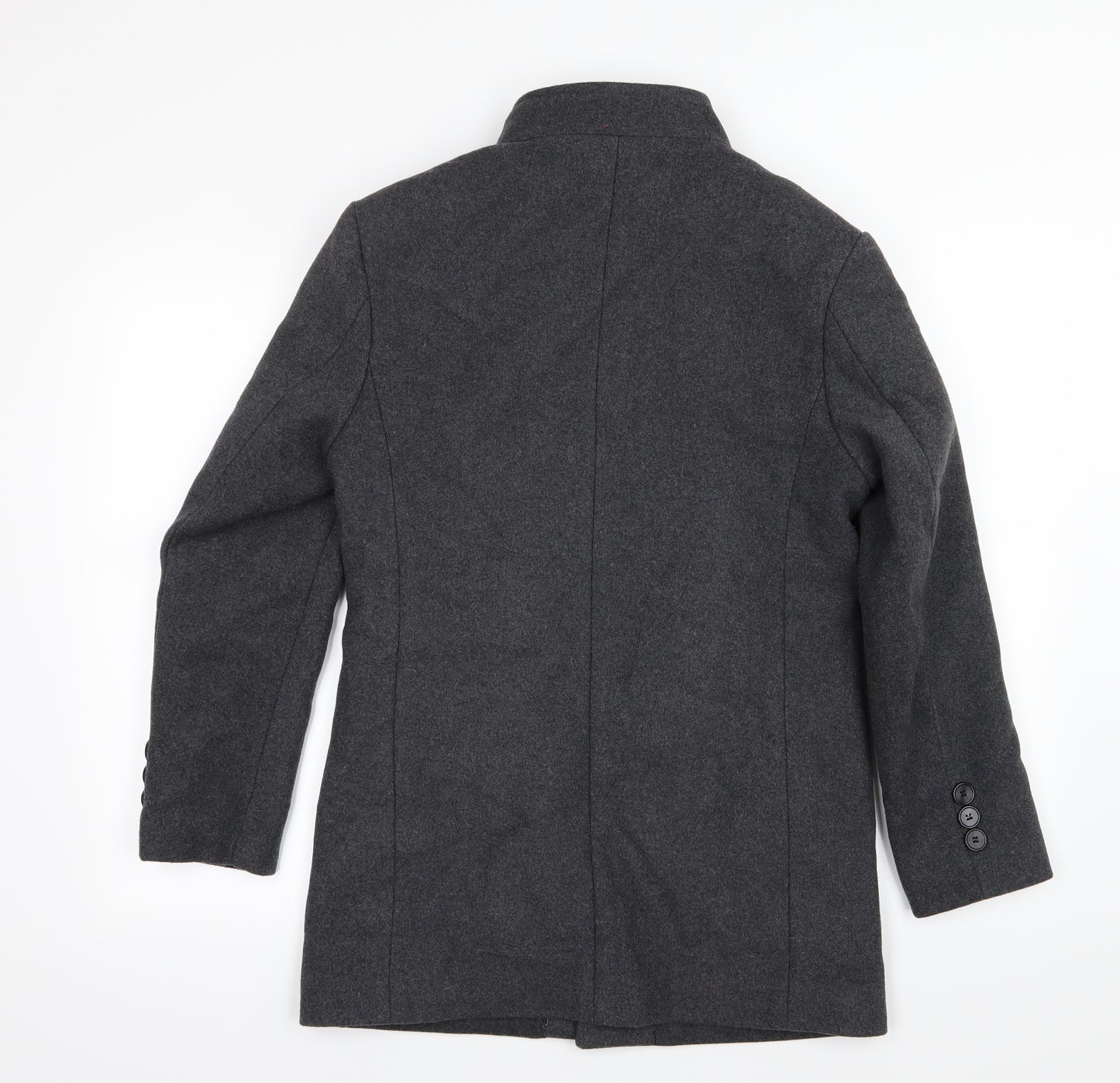 Kamikaze Mens Grey   Overcoat Coat Size 2XS
