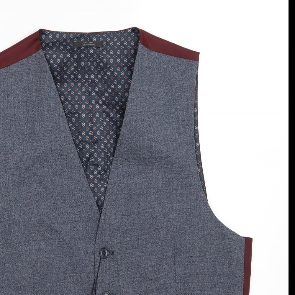 Marks and Spencer Mens Blue   Jacket Suit Waistcoat Size M