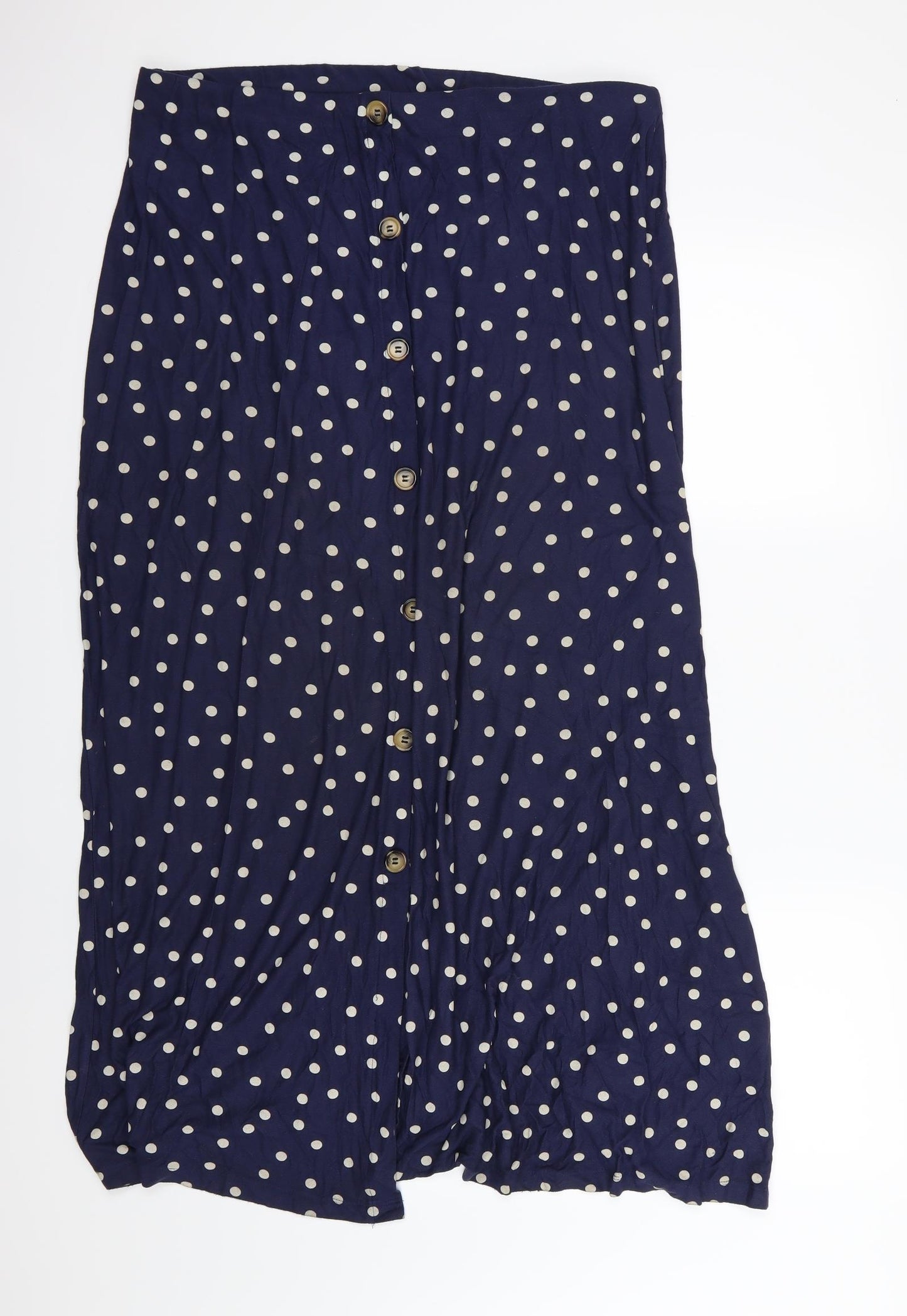 F&F Womens Blue Polka Dot  Maxi Skirt Size 16