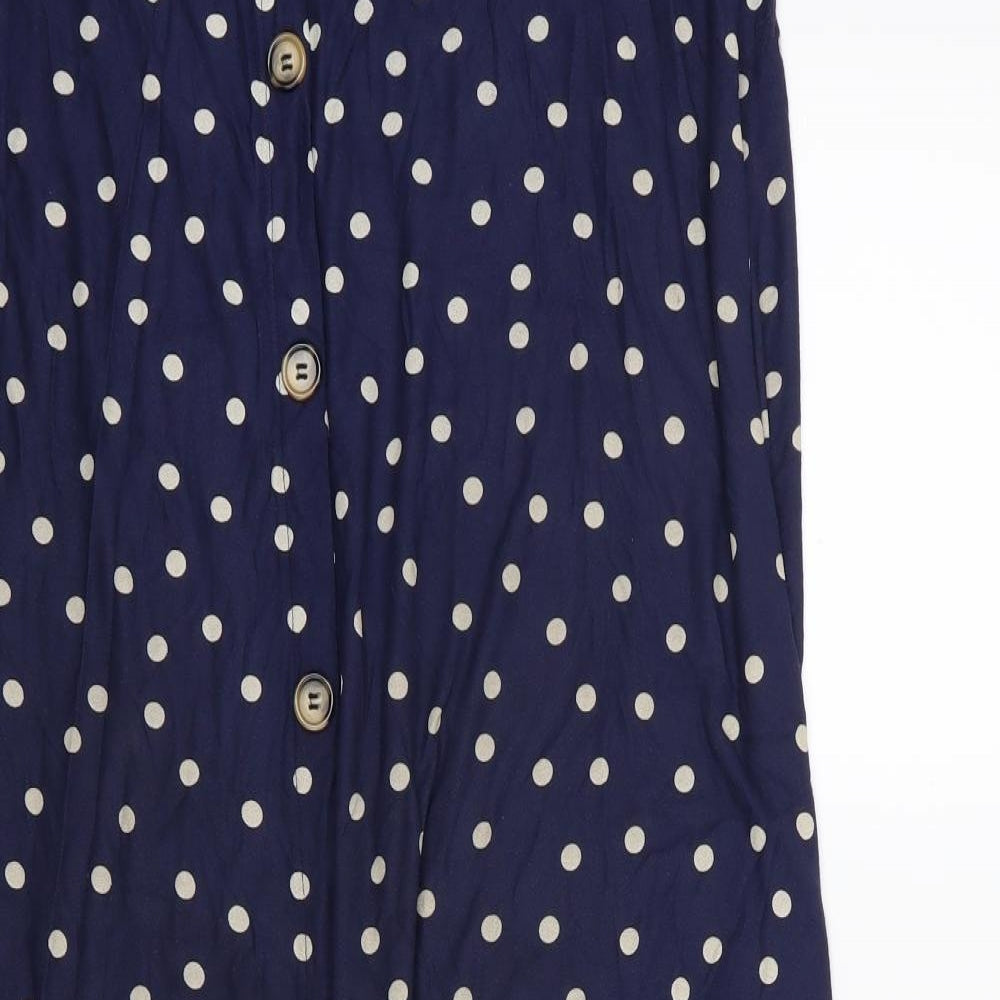 F&F Womens Blue Polka Dot  Maxi Skirt Size 16