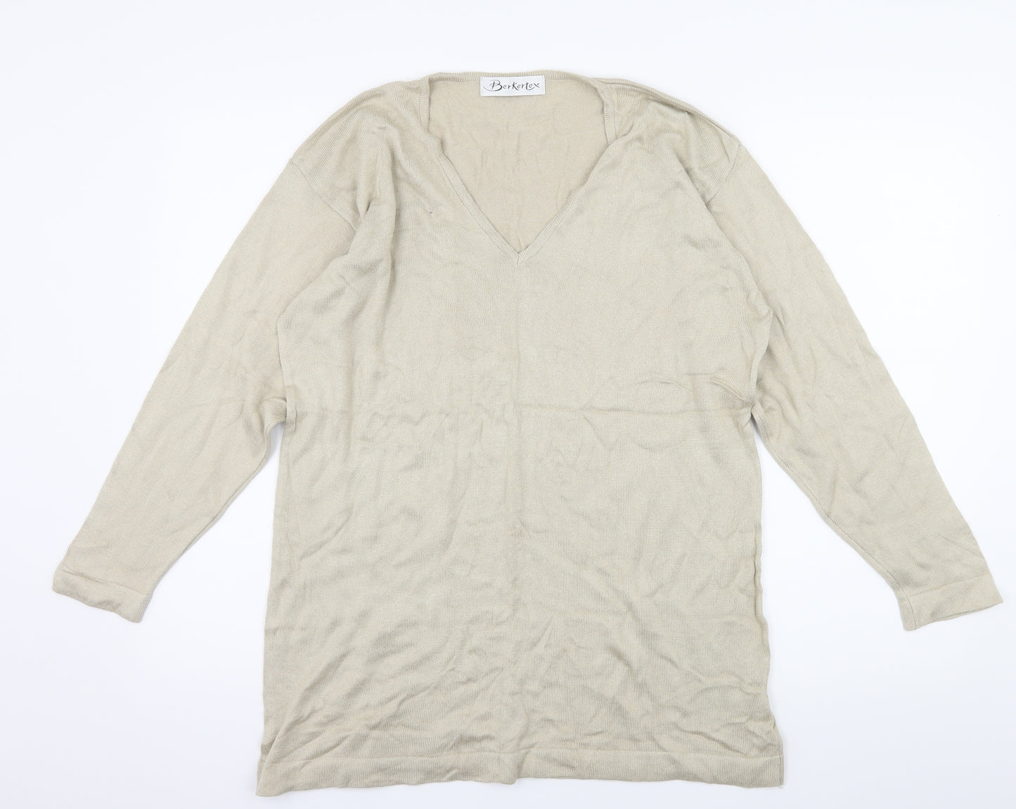 Berkertex Womens Beige  Knit Pullover Jumper Size 14