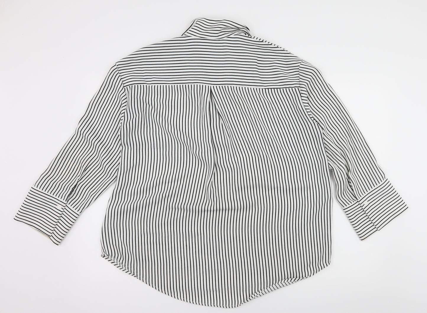 H&M Womens White Striped  Basic Blouse Size XS