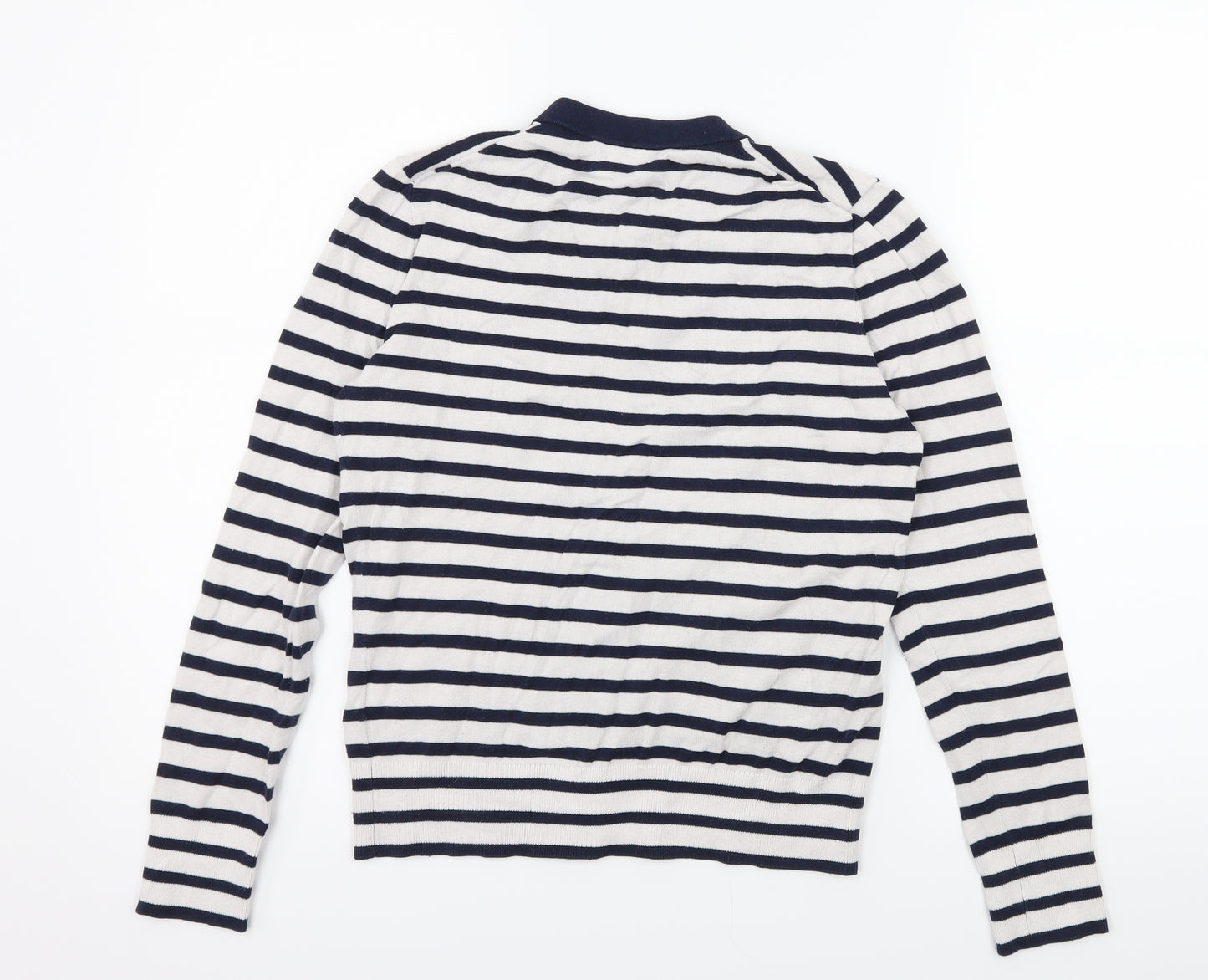 J.CREW Womens Blue Striped Knit Cardigan Jumper Size S