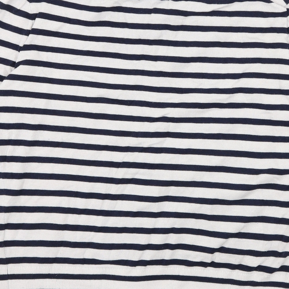 J.CREW Womens Blue Striped Knit Cardigan Jumper Size S
