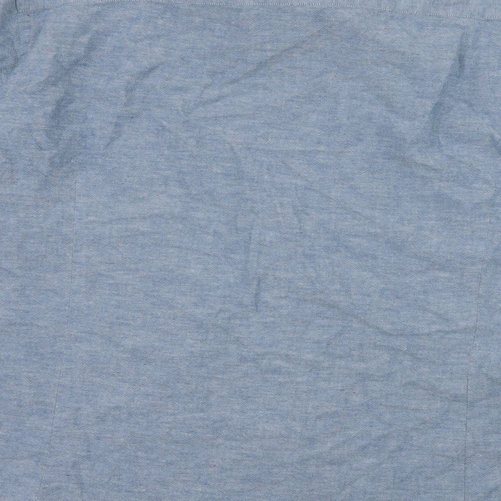 Massimo Dutti Mens Blue    Dress Shirt Size XL
