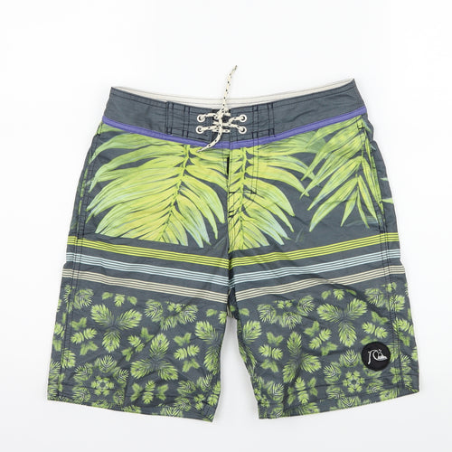 Quiksilver Mens Green Geometric  Sweat Shorts Size 26 in