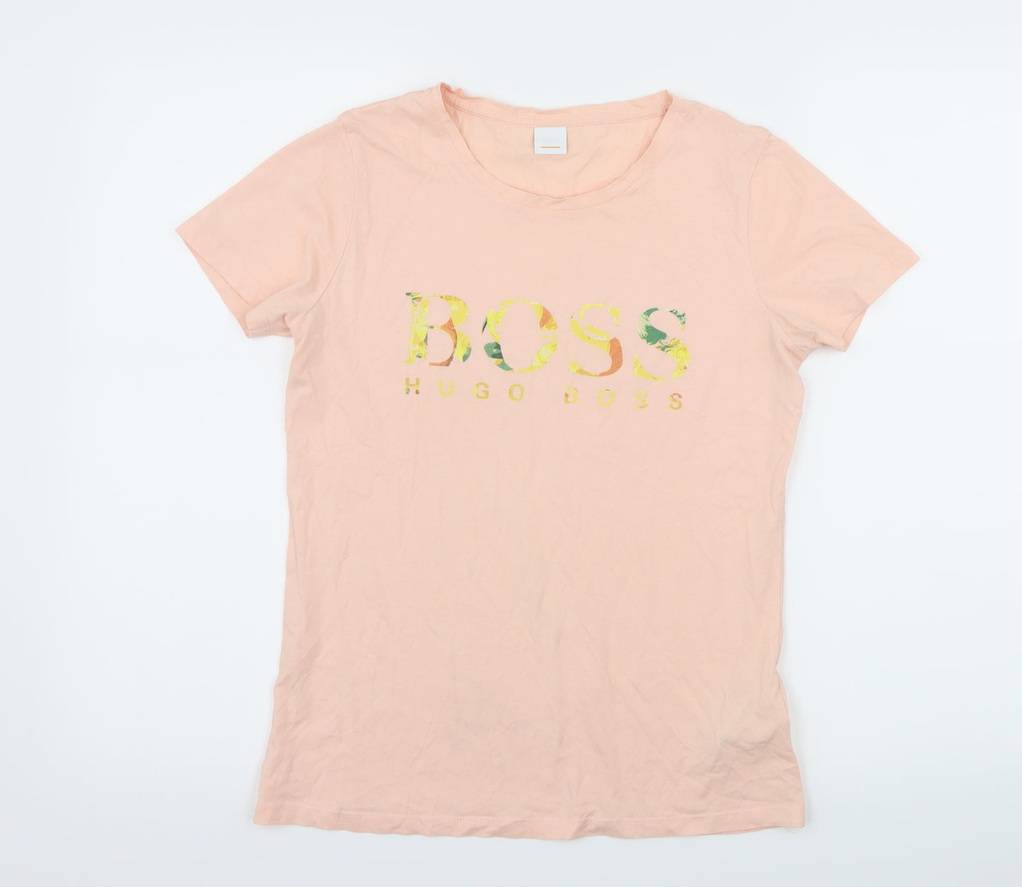 HUGO BOSS Womens Pink  Jersey Basic T-Shirt Size S