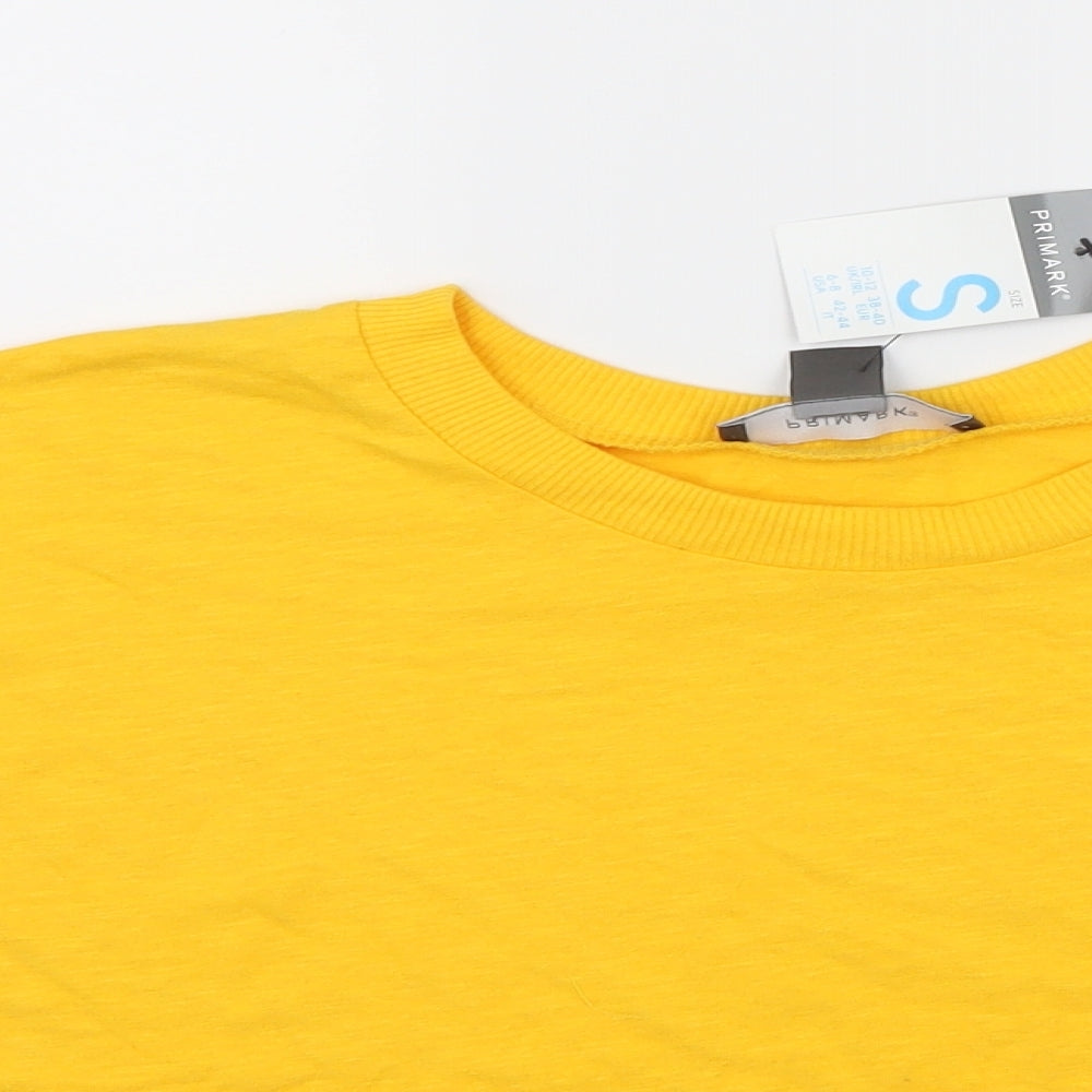 Primark Womens Yellow  Jersey Basic T-Shirt Size 10