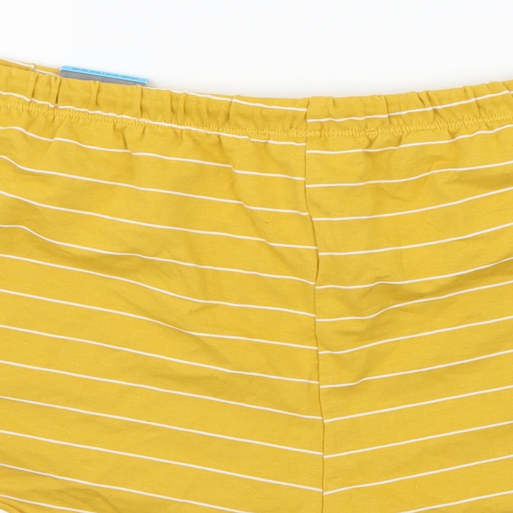 Primark Womens Yellow Striped Jersey Sweat Shorts Size 10