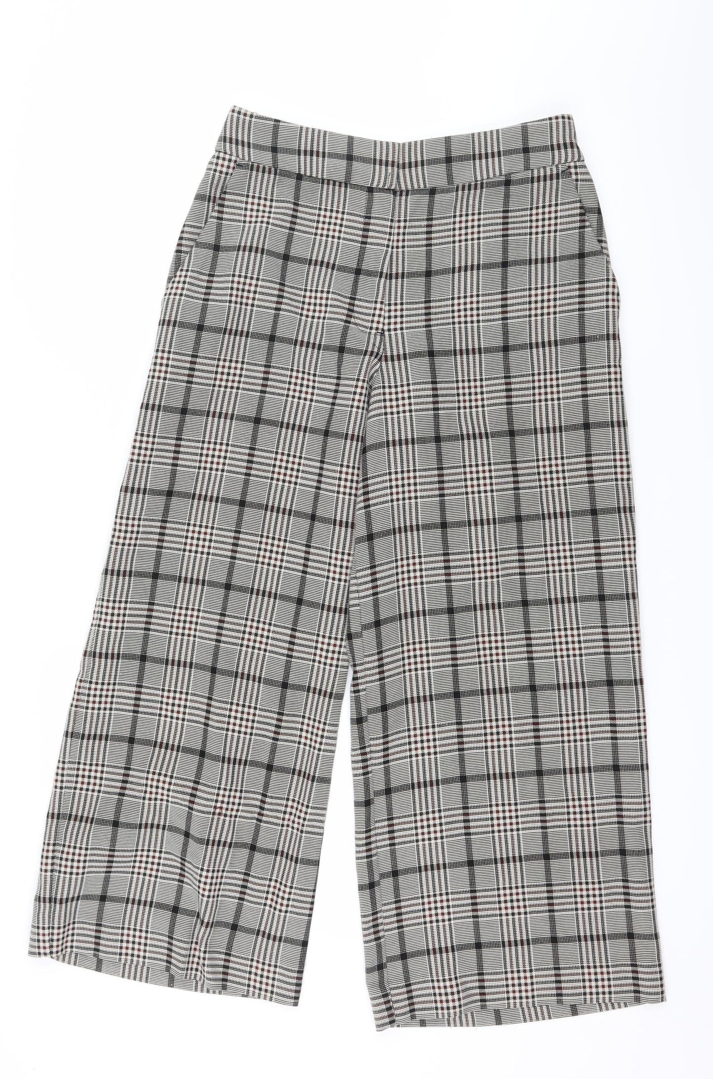 H&M Womens Grey Plaid  Trousers  Size 10 L24 in