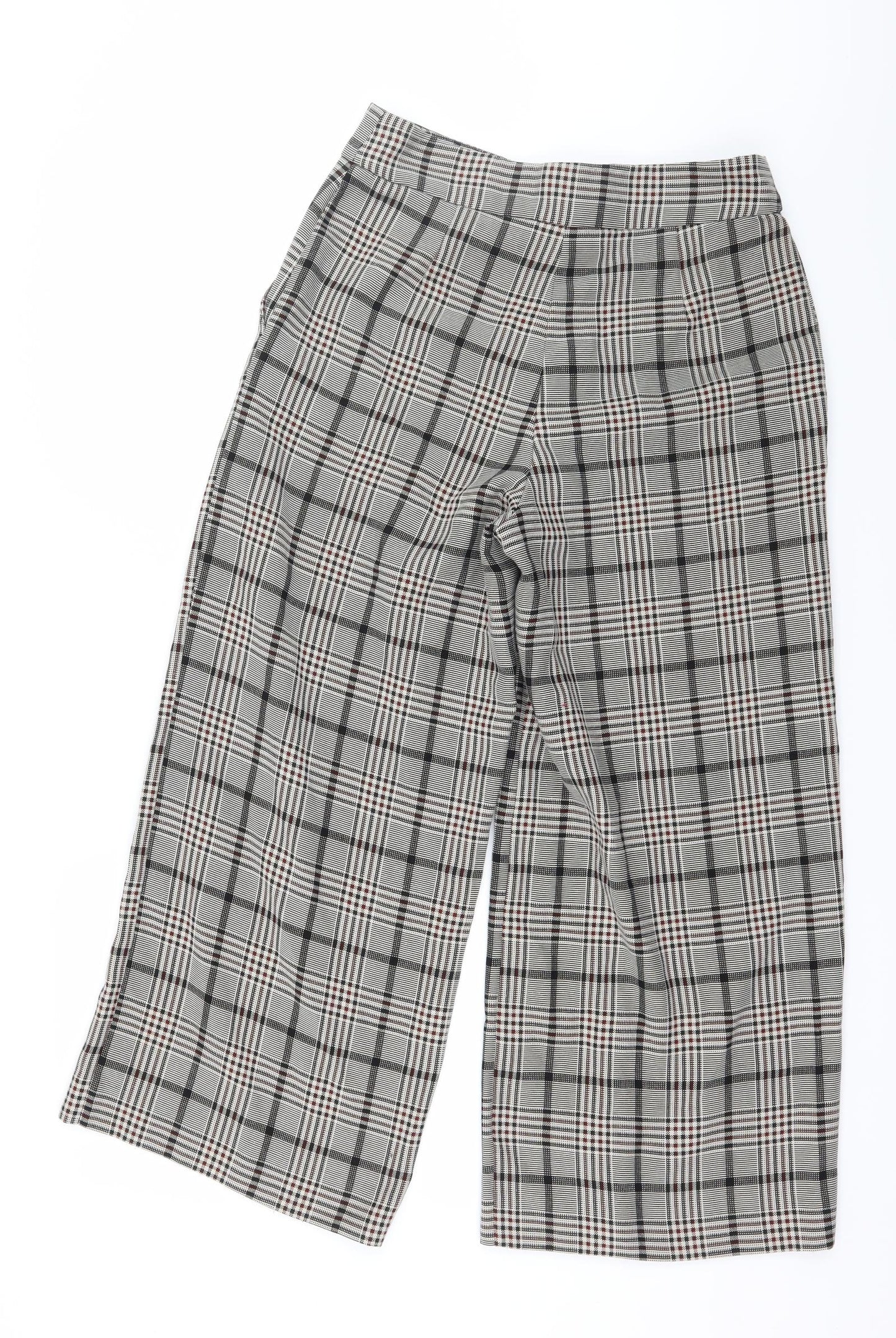 H&M Womens Grey Plaid  Trousers  Size 10 L24 in