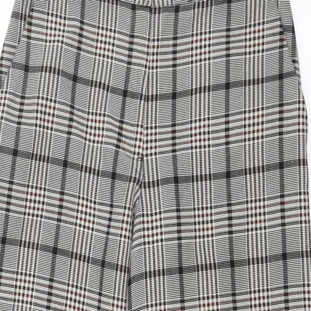 H&M Womens Grey Plaid  Trousers  Size 10 L24 in