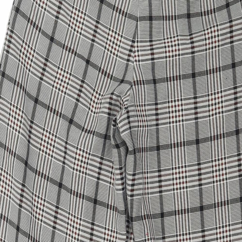 H&M Womens Grey Plaid  Trousers  Size 10 L24 in