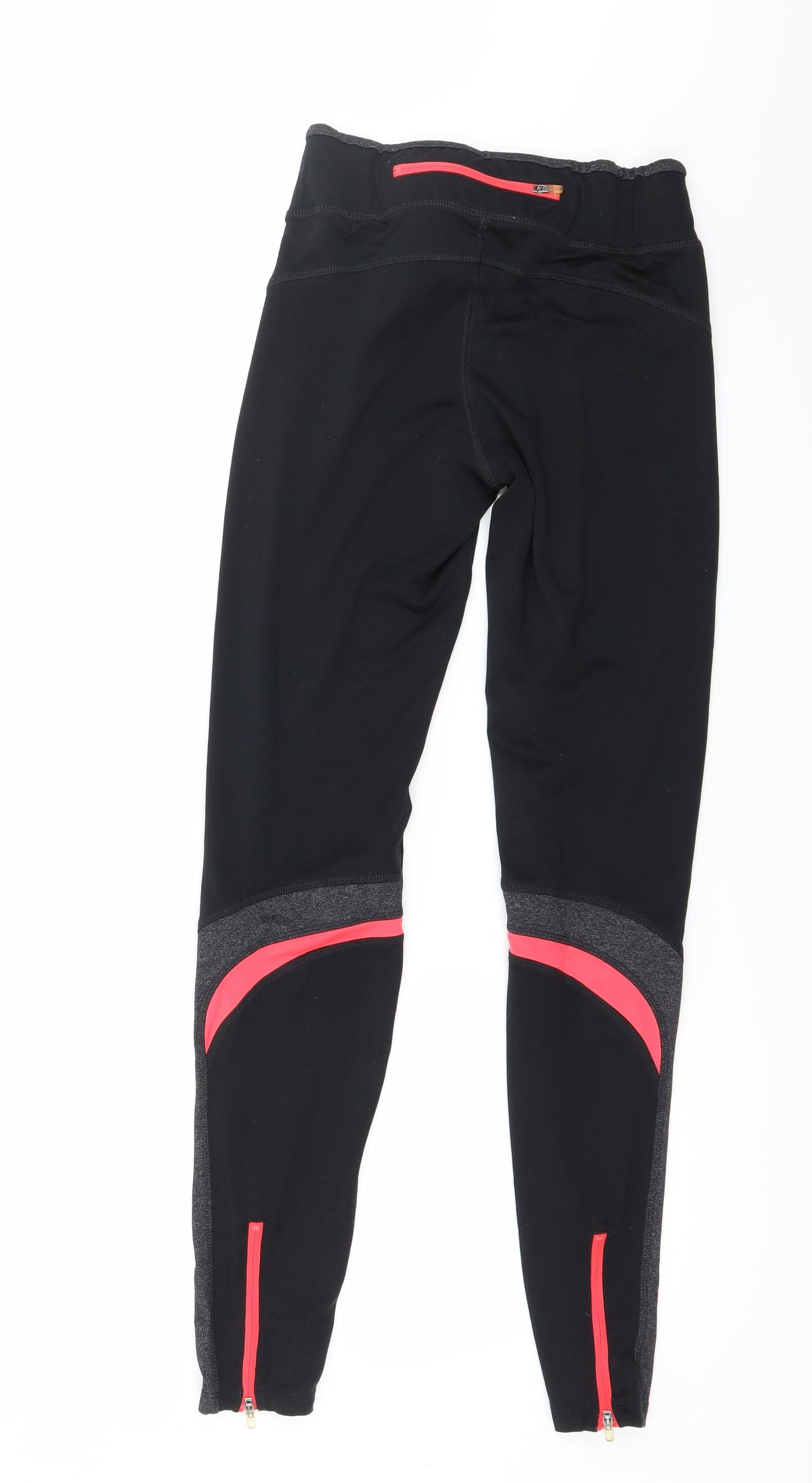 Dunnes Stores Womens Black Striped  Capri Leggings Size 8 L27 in