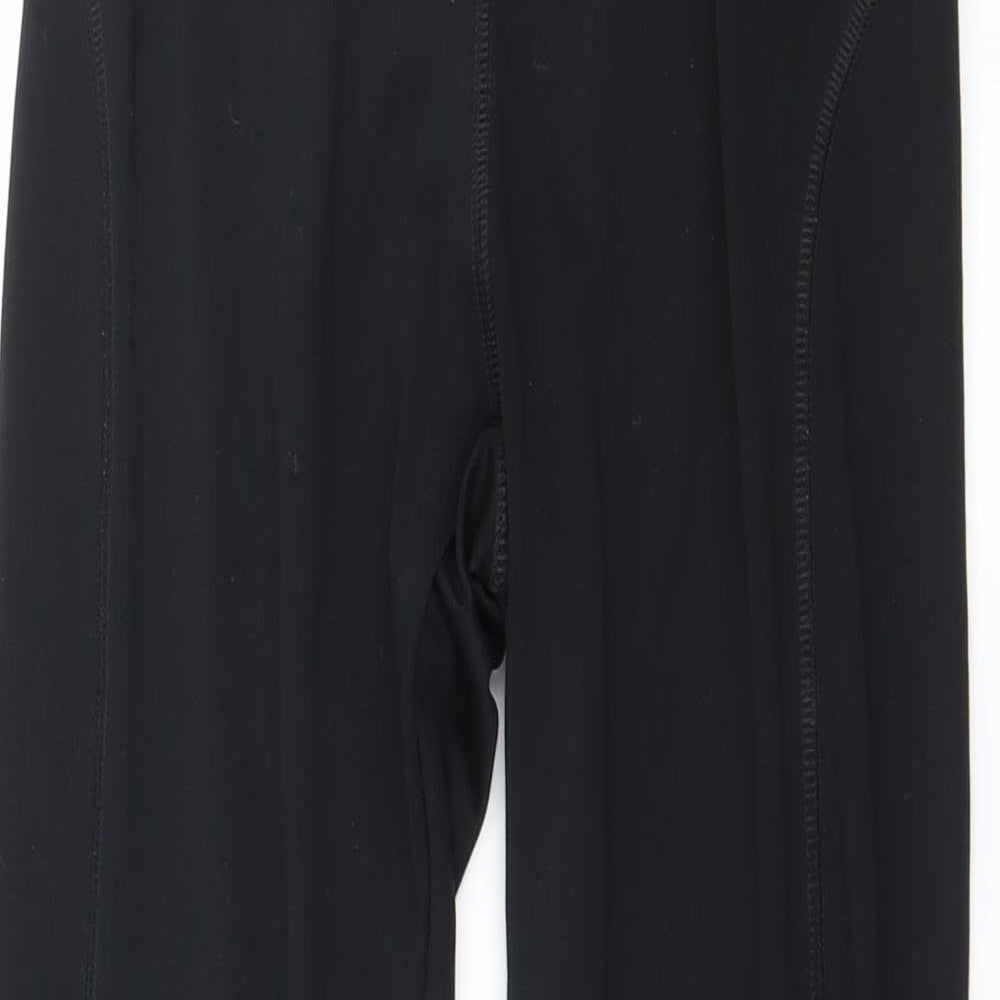 Dunnes Stores Womens Black Striped  Capri Leggings Size 8 L27 in