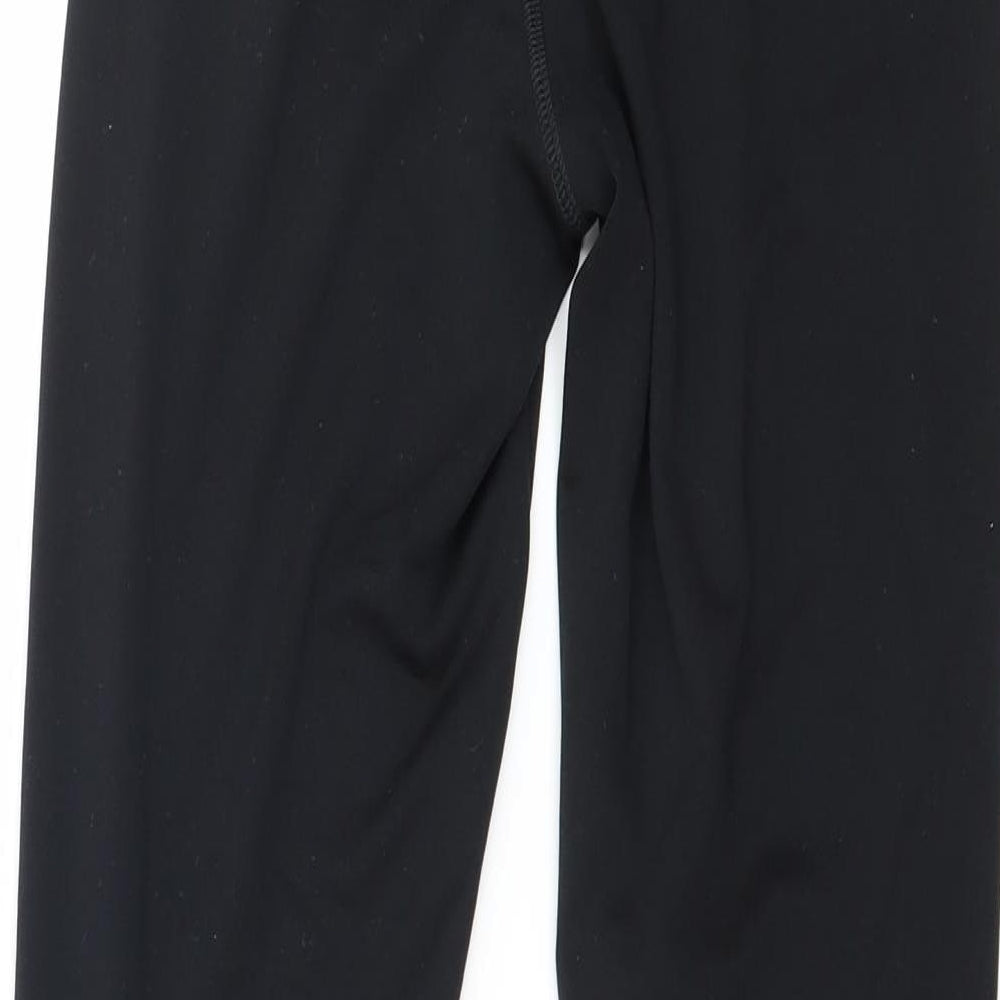 Dunnes Stores Womens Black Striped  Capri Leggings Size 8 L27 in