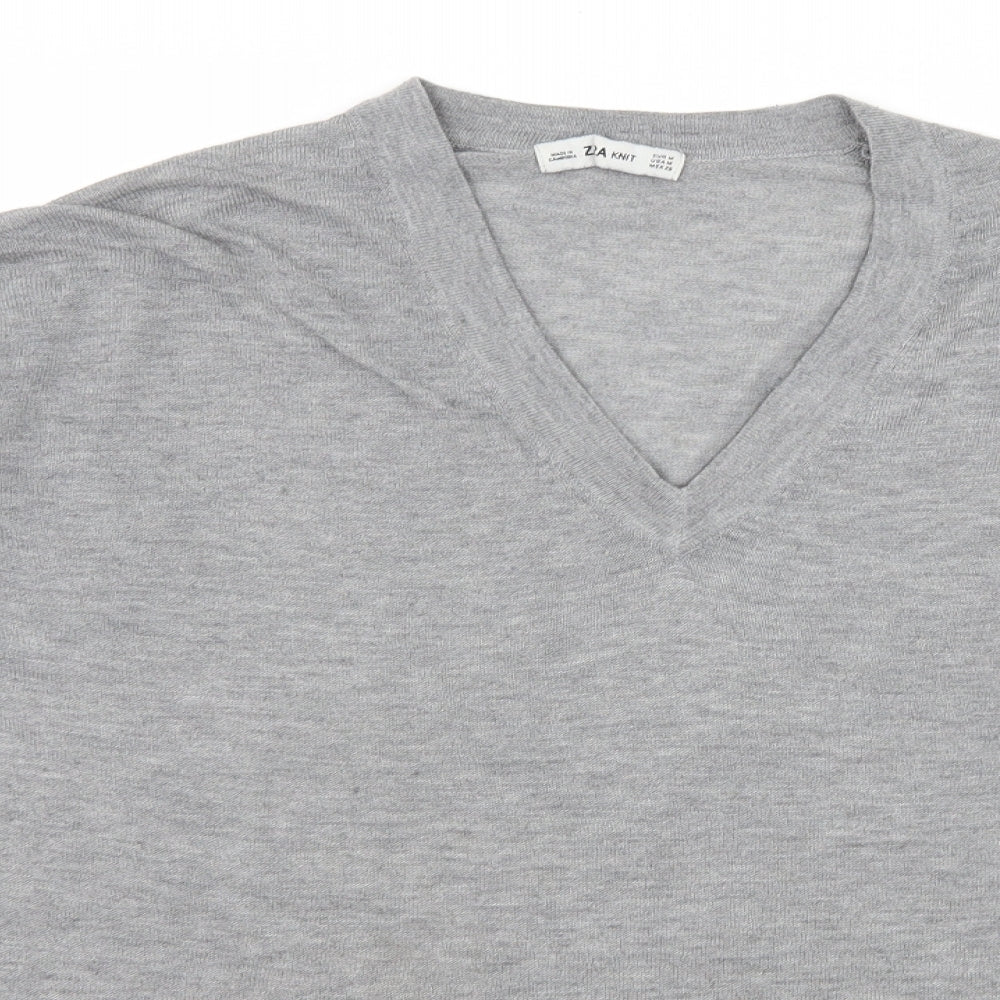 Zara Womens Grey  Knit Pullover Jumper Size M