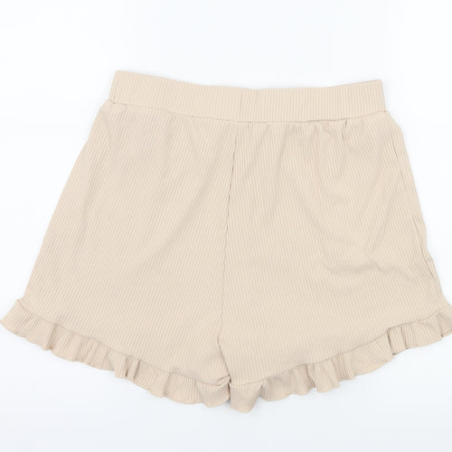 Preworn Womens Beige  Jersey Sweat Shorts Size L