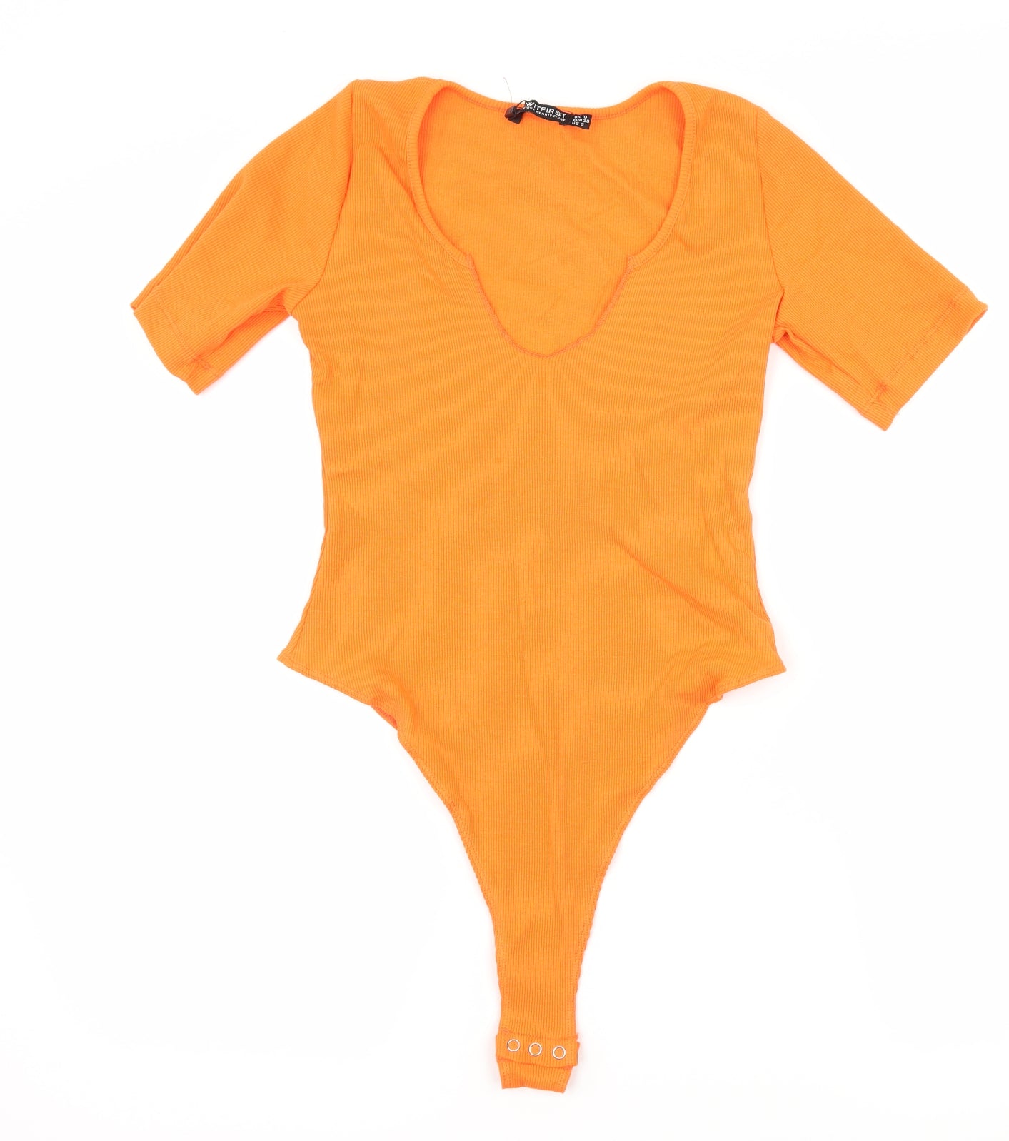 I SAW IT FIRST Womens Orange  Jersey Bodysuit One-Piece Size 10